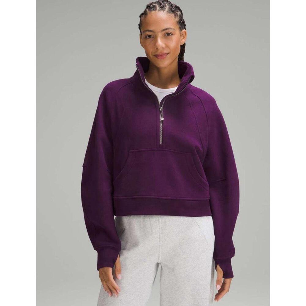 Lululemon Scuba Oversized Funnel Neck Half Zip Hoodie Dramatic Magenta NWT M/L - Picture 1 of 6